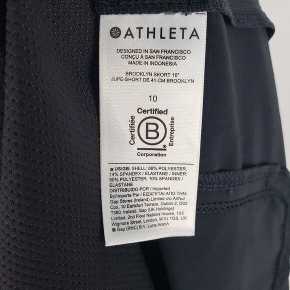 Athleta Brooklyn Skort 16" Pull On Black 657678 Minimalist Womens Size 10 - Picture 6 of 8